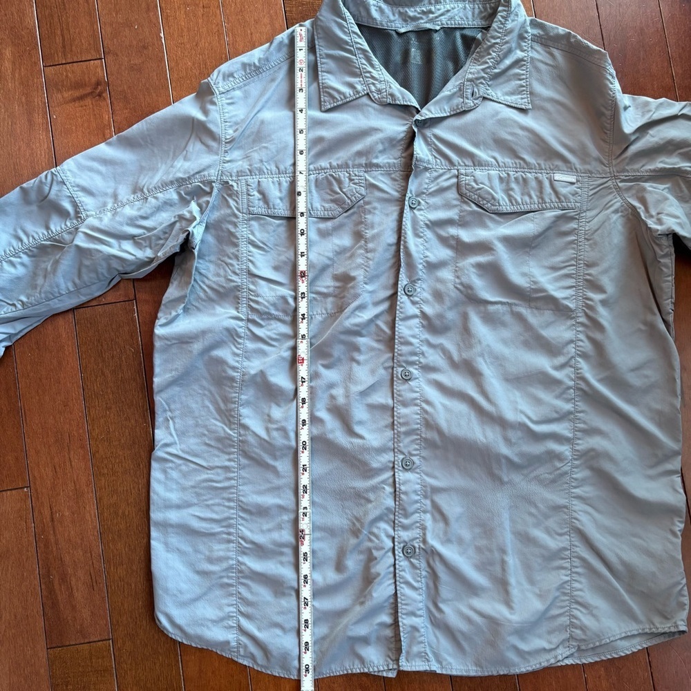 Columbia Men's Casual Light Gray Button Down Fishing Shirt Omni Shield - Picture 7 of 10